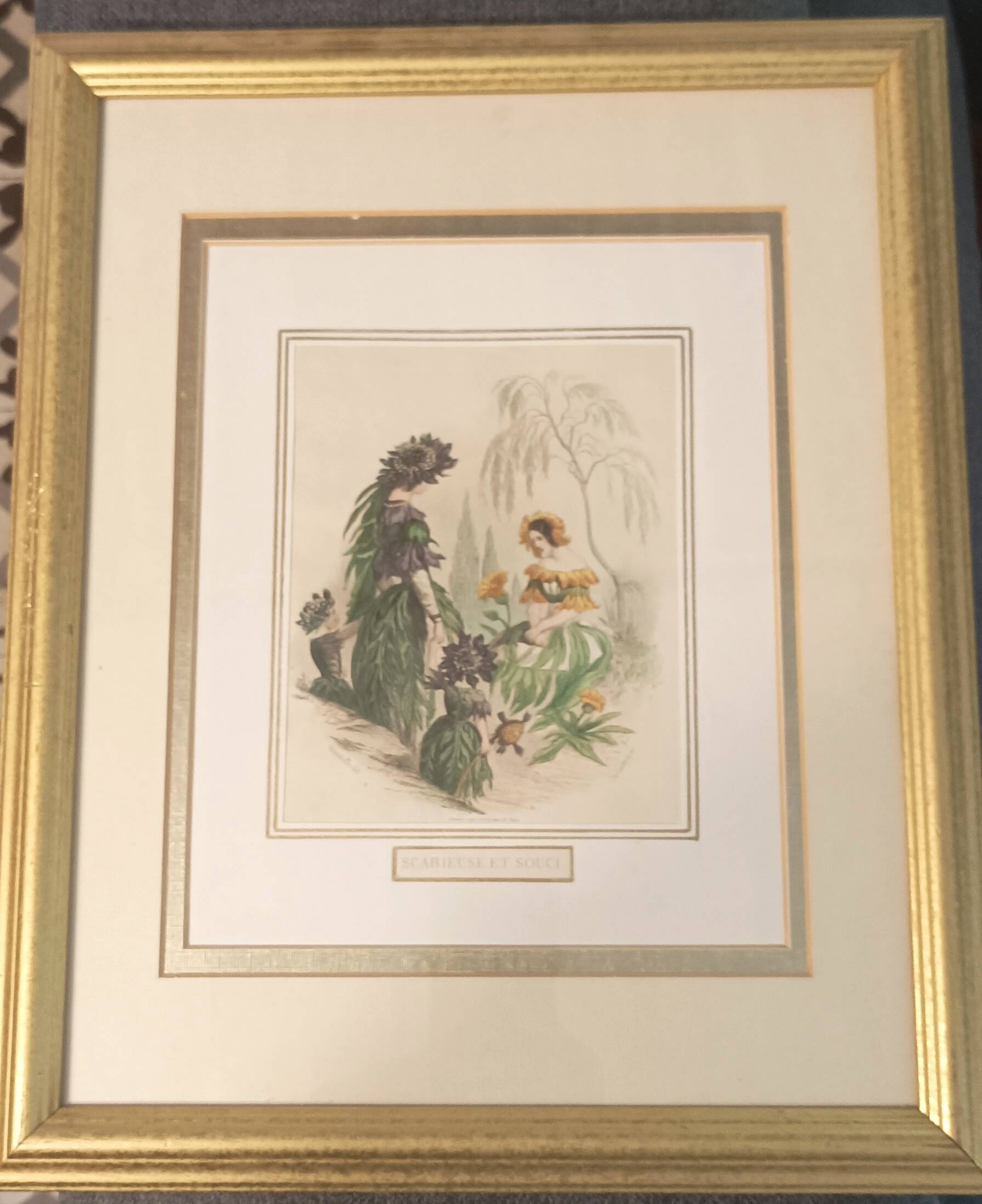 JJ Grandville Animated Flower Frame - Scabious and Marigold