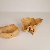 Scandinavian Modern Set of 2 Organic Bowls in Swedish Burl Wood, circa 1990s