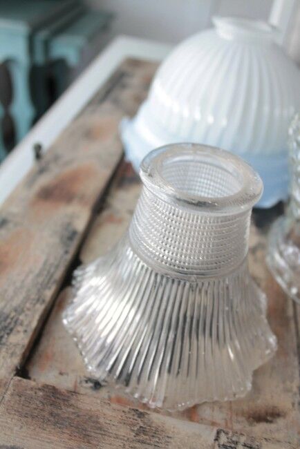Vintage glass lampshade for lighting.