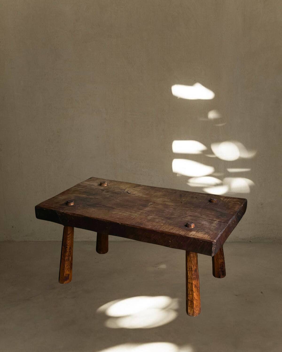Brutalist wooden coffee table