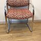 Fauteuil Strafor vintage en acier tubulaire chromé et tissu organique