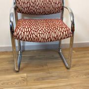 Vintage Strafor armchair in chrome tubular steel – organic fabric