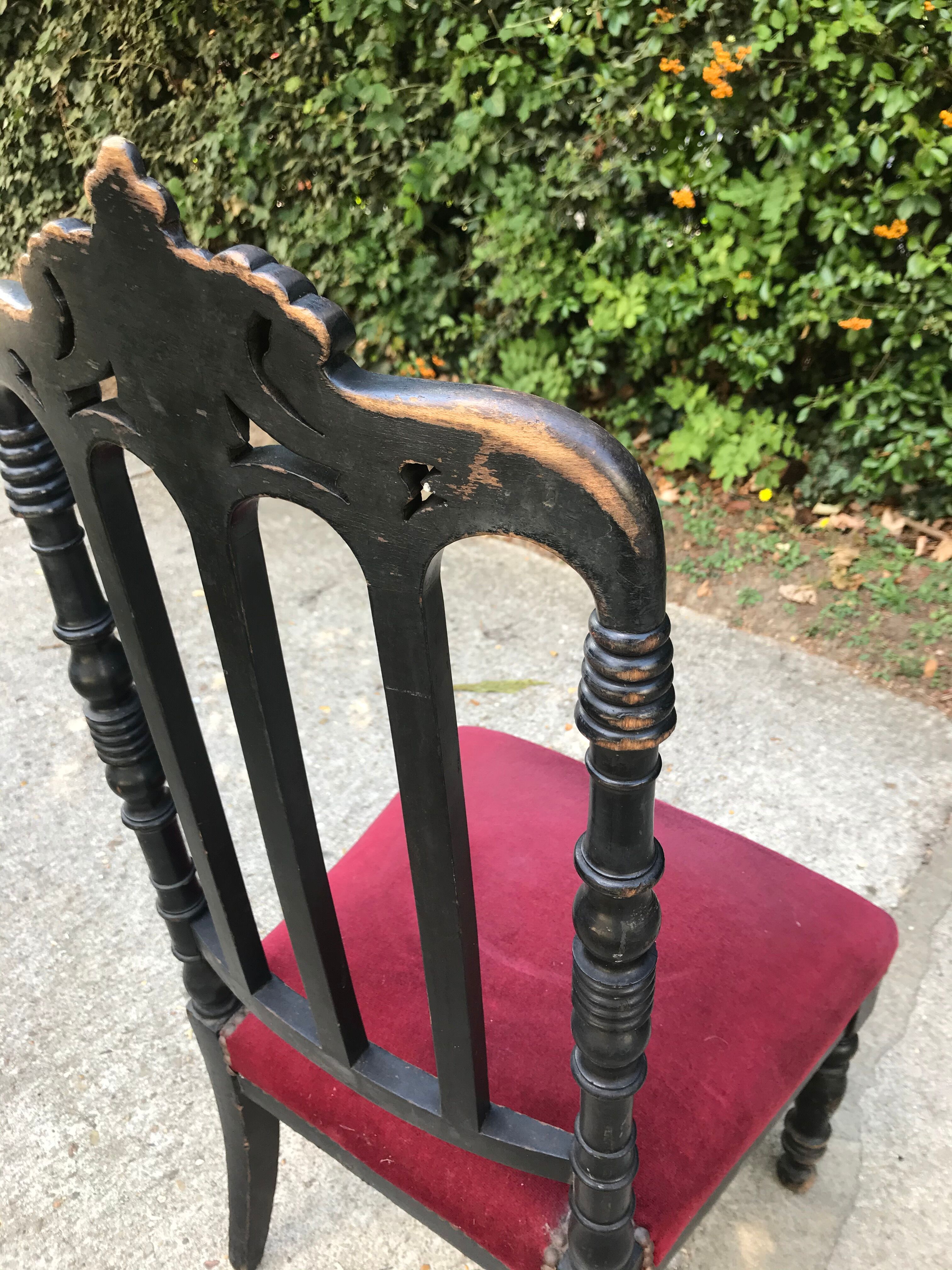 Napoleon III period nanny chair
