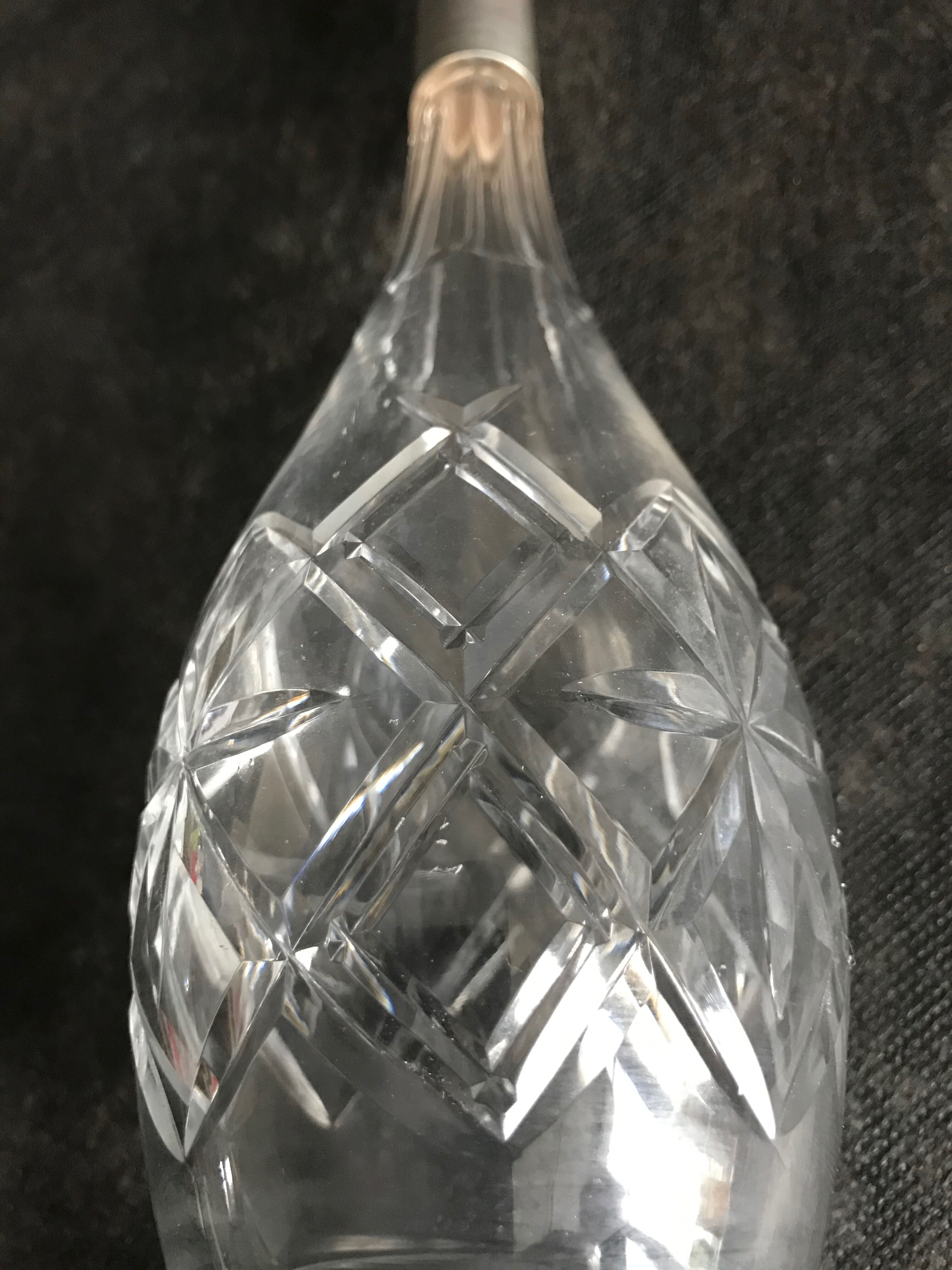 1034 Numbered - Carafe - Modern mid-century - Crystal cut with silver mount