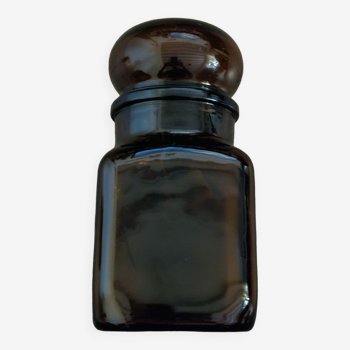 Amber glass apothecary jar - round cap