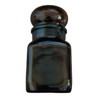 Amber glass apothecary jar - round cap