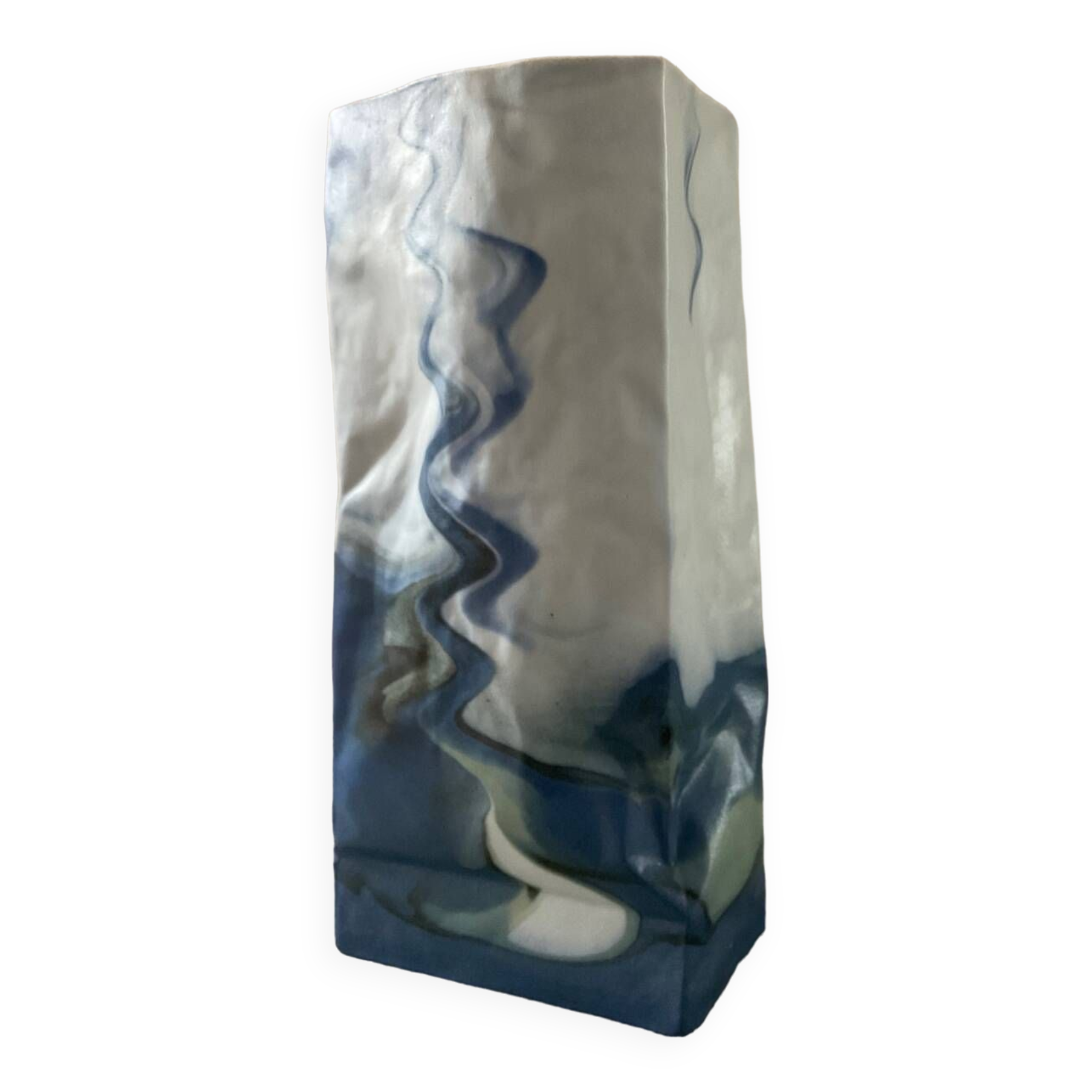 Vintage crumpled porcelain vase