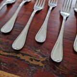 Christofle - Series 9 fish forks, Crossed Ribbons model, in silver-plated metal