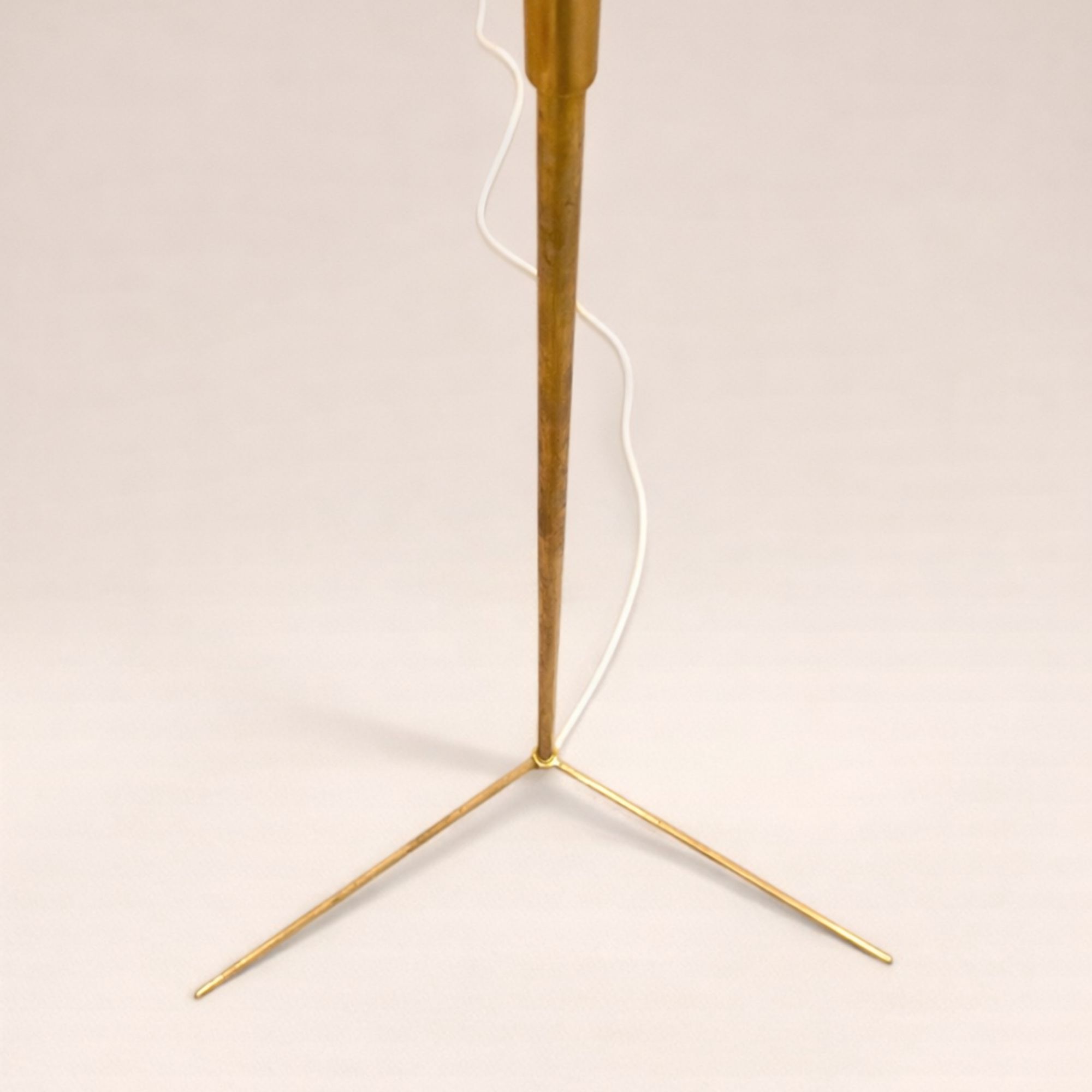 Brass floor lamp attributed to Svend Aage Holm Sorensen.