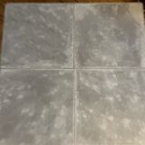 Gray square table in cement and metal by Julie Prisca