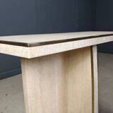 Console vintage en travertin et laiton, années 1970