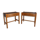 Pair of bedside tables in teak veneer circa 1970 scandinavian work