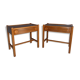 Pair of bedside tables in teak veneer circa 1970 scandinavian work