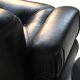 Black leather and tubular steel armchairs, 1970s