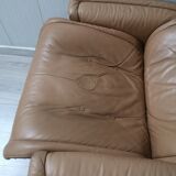 Fauteuil en cuir pivotant du milieu du siècle Norvège