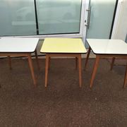 Lot of 3 Formica and Wood Bistro Tables - 1950 - 1960
