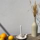White ceramic candle holder twisted antique rope