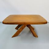 French early edition Aban T35C table in elm attributed to Pierre Chapo, 1970s