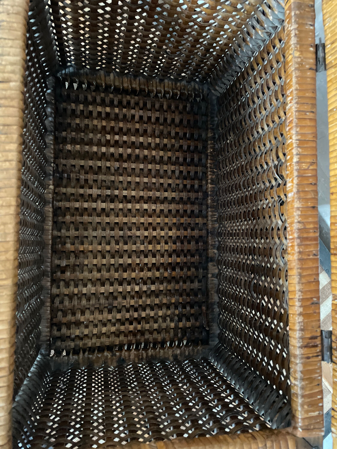 Wicker trunk woven nineteenth century