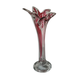 Vase soliflore free-form blown glass