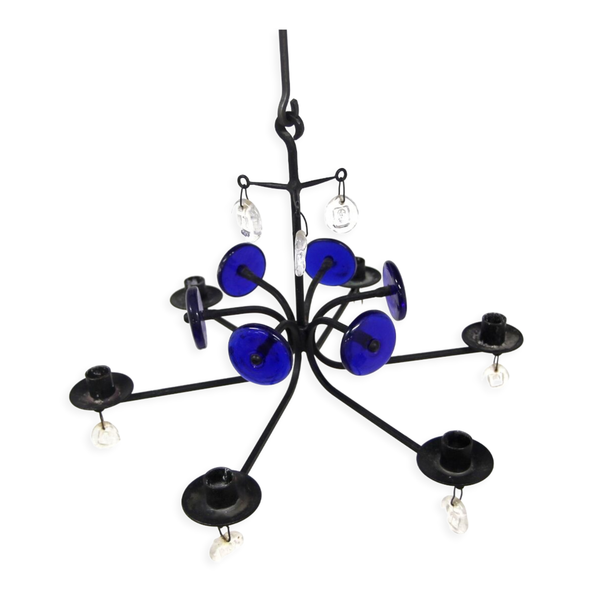 Glass chandelier, Erik Höglund, For Boda Glasbruk & Smide, Sweden, 1970