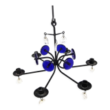 Glass chandelier, Erik Höglund, For Boda Glasbruk & Smide, Sweden, 1970