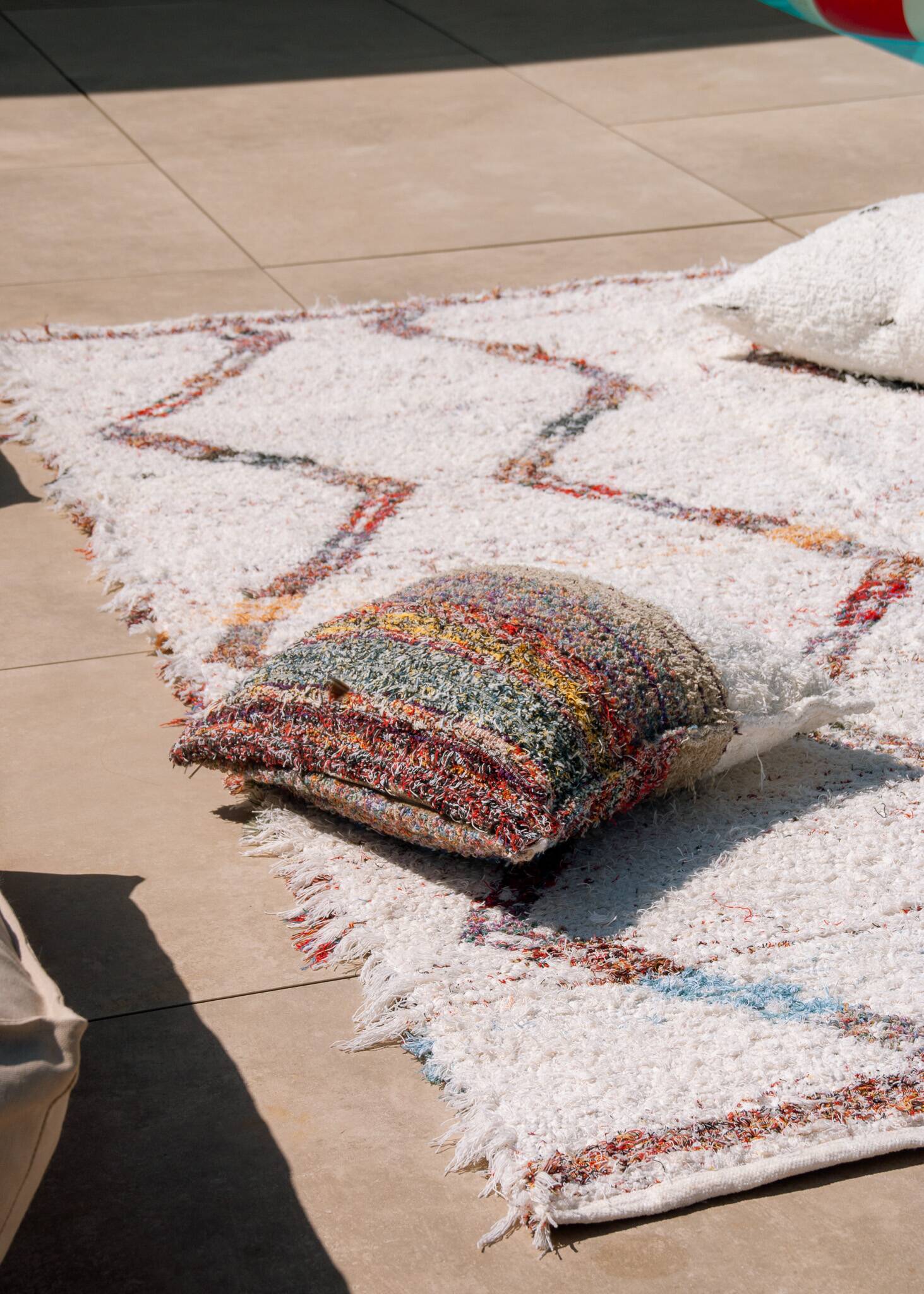 Recycled cotton handmade rug - Reversible - Multicolor