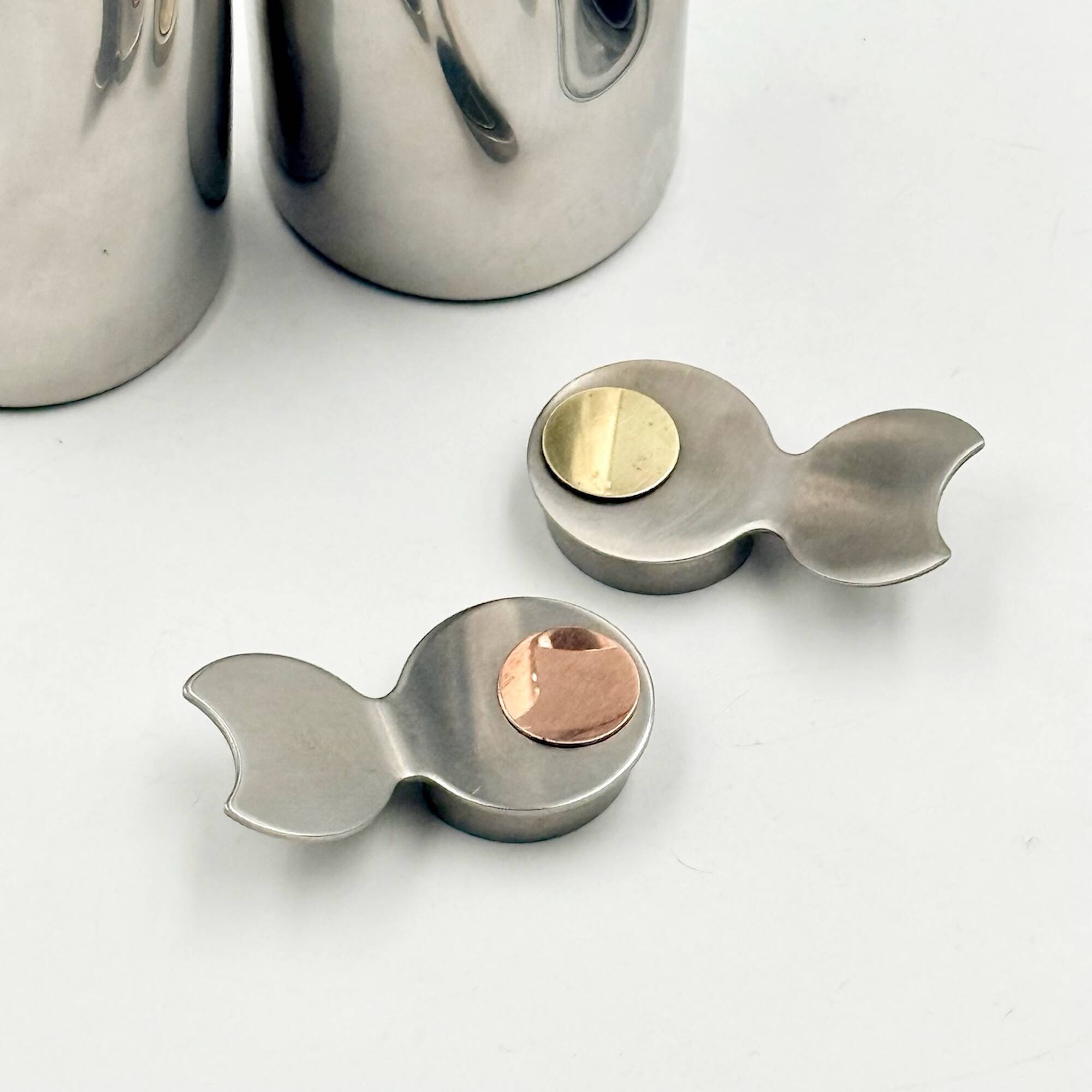 Service huile et vinaigre inox design italien Stella Metallurgica Lux année