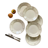 6 flat earthenware plates in beige and gold Villeroy Boch ACC-7227