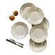 6 flat earthenware plates in beige and gold Villeroy Boch ACC-7227