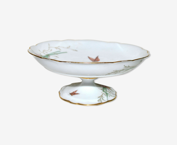 Compotier coupe sur pied en porcelaine 19e siècle