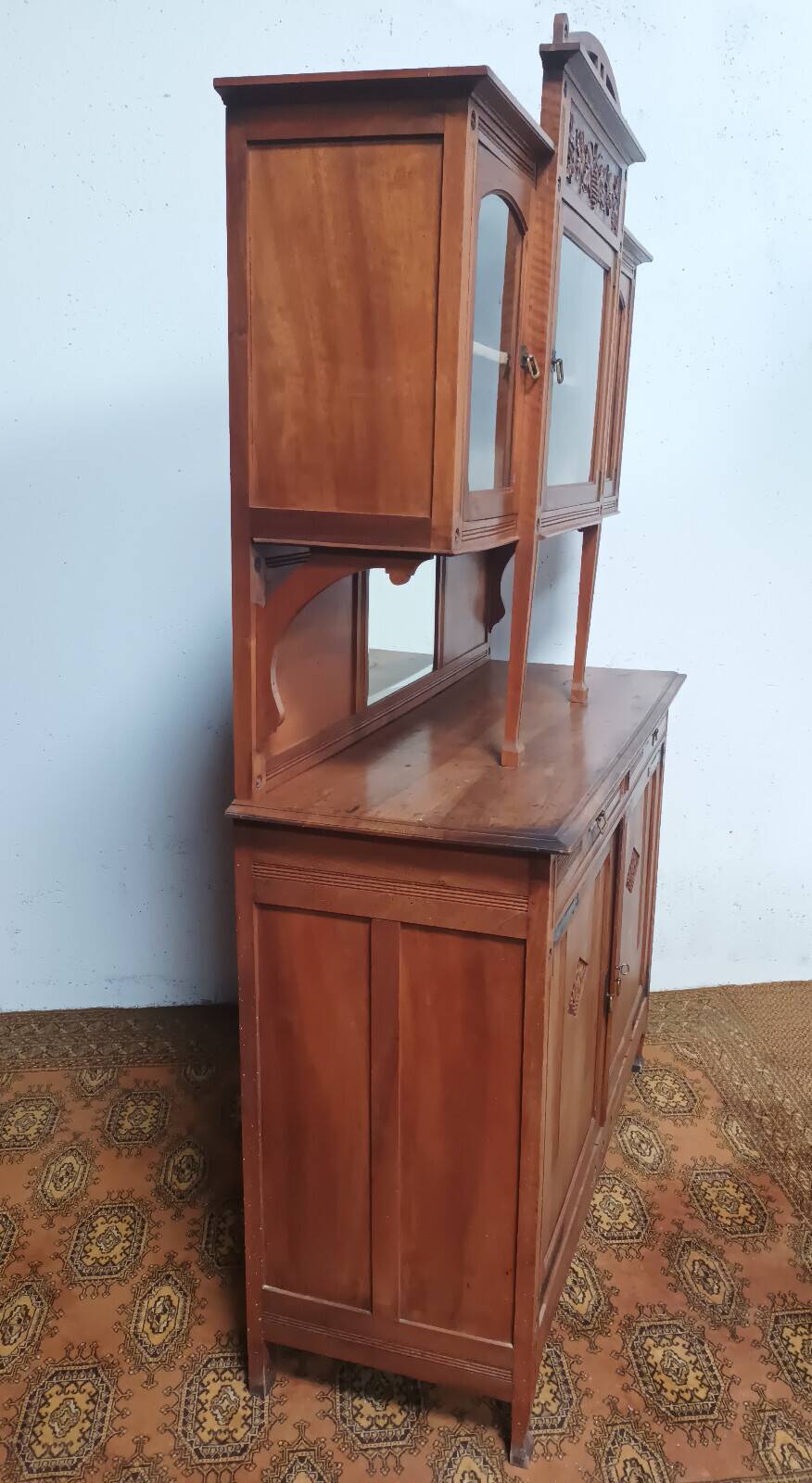 Art Nouveau Art Deco buffet in blonde walnut