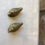 Pair of ducks brass paperweight