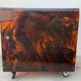 Range records or vinyl range in plexi, turtle scales effect, on wheels, 1970