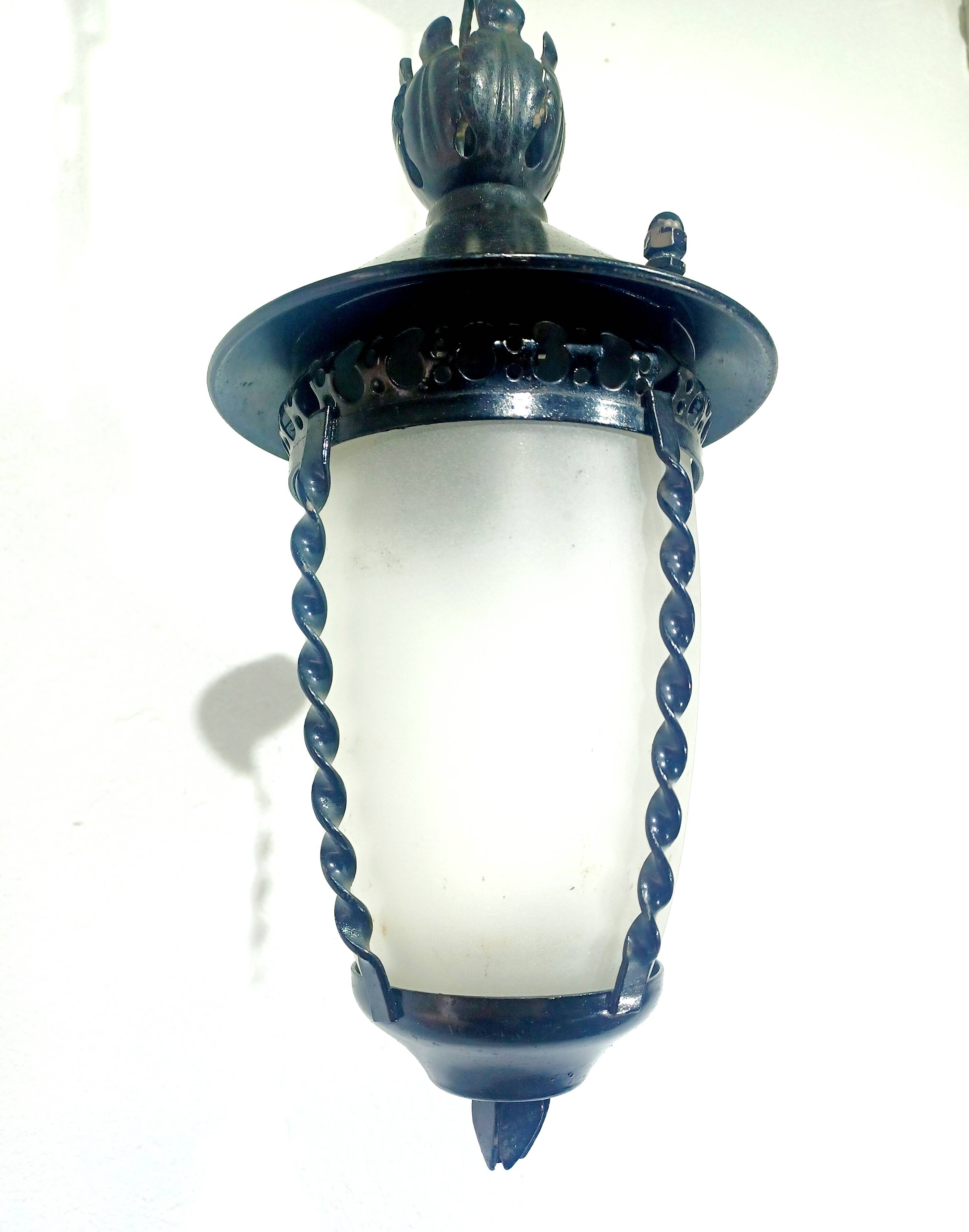 Small 1-light wrought iron lantern