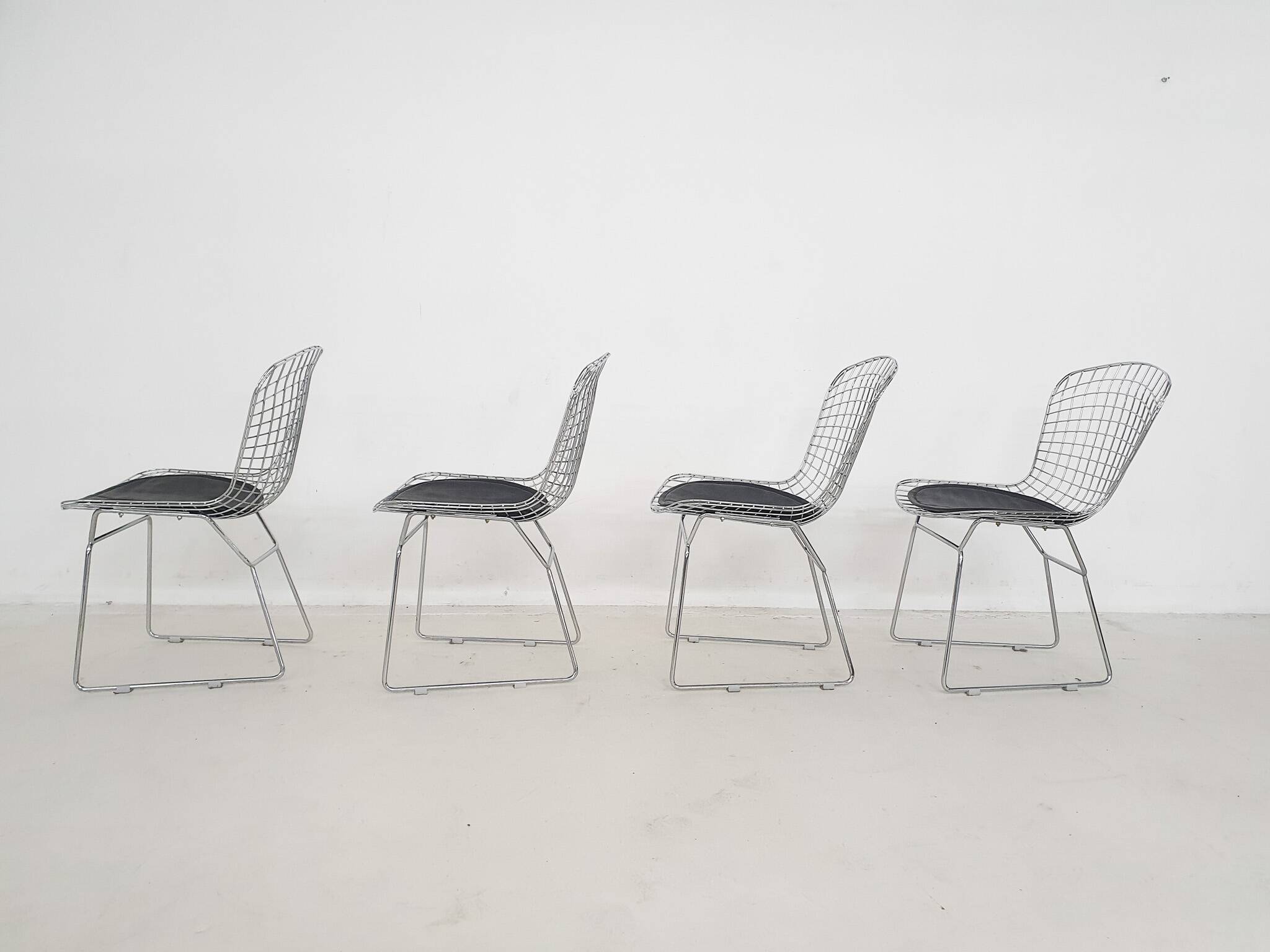 Set of four  wire chairs, 1970's