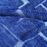 Large new blue Moroccan wool rug, 200x300 cm