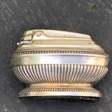 Refillable table lighter in silver metal, ronson stamp, shuttle-shaped, vintage 1960