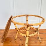 Rattan coffee table / end table, circa 1950