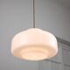Lampe à Suspension Mid-Century en Laiton et Opaline, Italie, 1950s