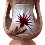 1970s Candle holder / Lantern on a ceramic pedestal with thistle decoration