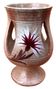1970s Candle holder / Lantern on a ceramic pedestal with thistle decoration