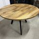 Industrial dining table for 6 to 8 people in mango and cast iron