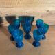 Series of 8 vintage glasses 60s in blow glass