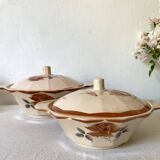 Pink Digoin soup tureens