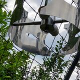 Design chandelier of the 70s in chromed metal