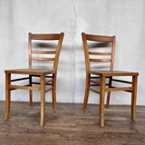 Pair of parisian wooden bistro chairs