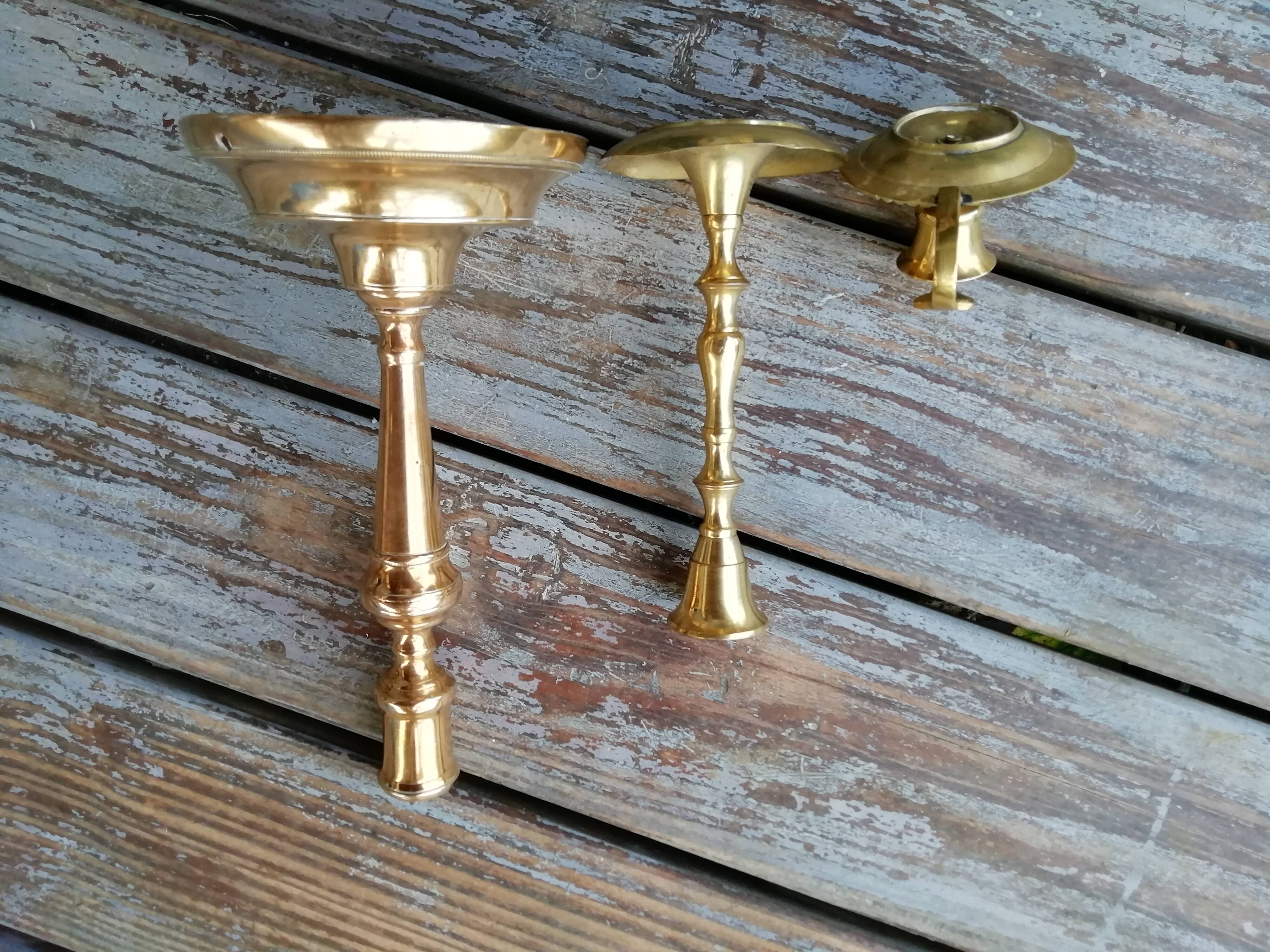 Lot of 3 brass candlesticks