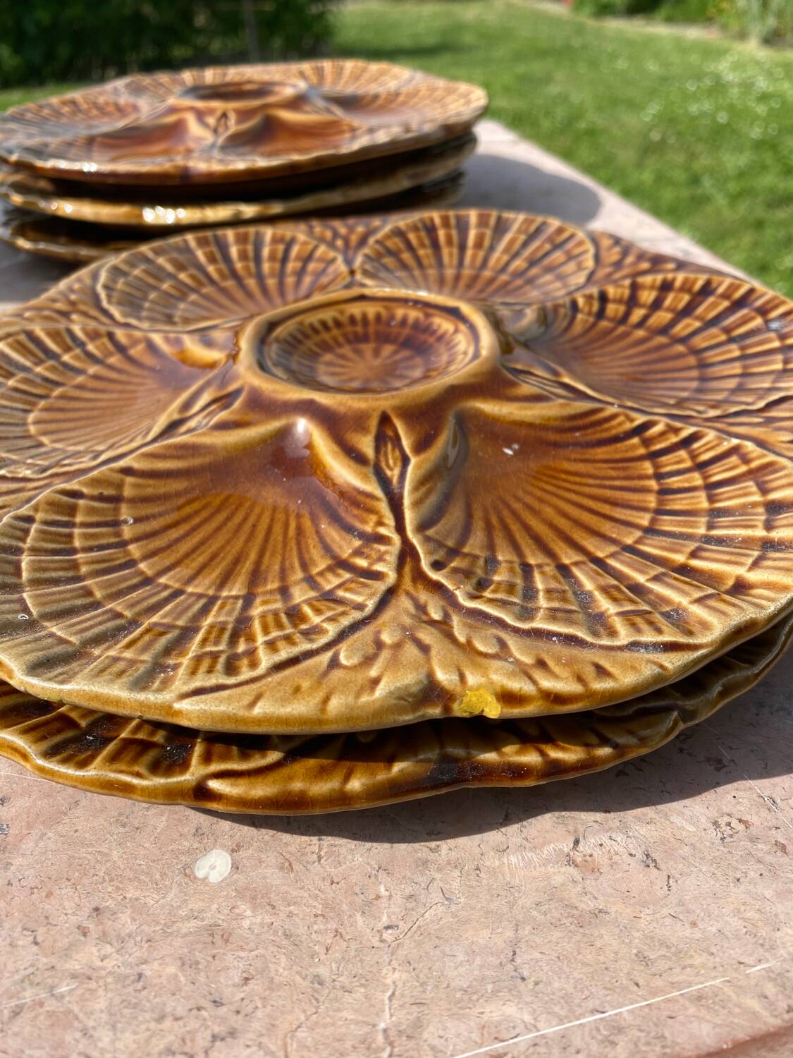 Assiettes à huîtres Sarreguemines