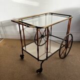 Bar cart in faux bamboo attributed to Maison Jansen.